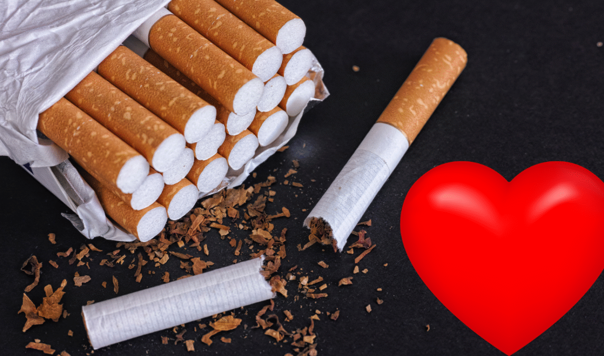 broken cigarette symbol of heart health